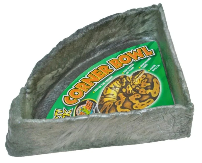 Zoo Med Abreuvoir d'angle Rock Corner pour reptiles – XL, couleurs assorties
