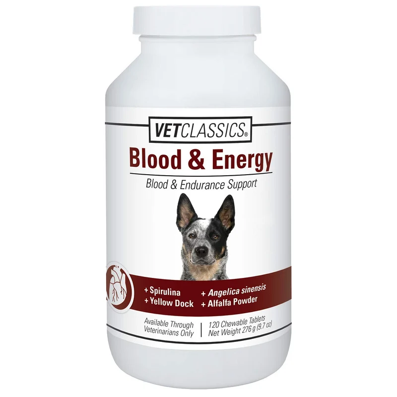 Vet Classics Blood & Energy – Complément pour Chien – Soutien Endurance et Hémoglobine – 120 Comprimés