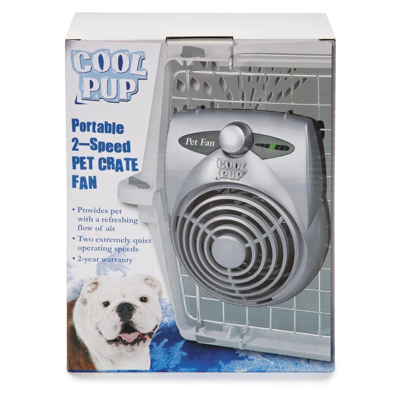 Pro Select Cool Pup Ventilateur de Caisse – Silencieux, 8 x 6,25 x 2,5 po, Thermomètre Intégré, Argent