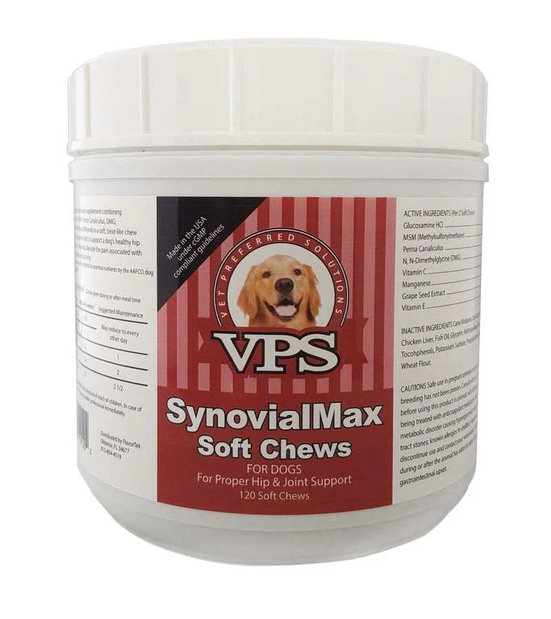 CLASSIC VPS SynovialMax – Friandises molles pour hanches et articulations des chiens, 120 bouchées