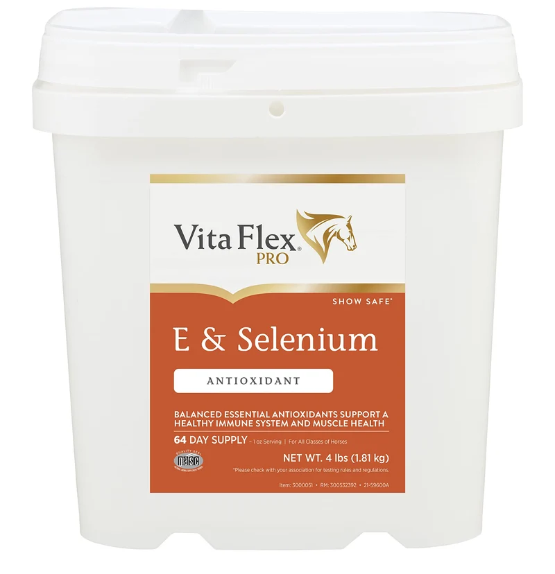 Vita Flex Pro E & Sélénium — Supplément Vitamine E et Sélénium pour chevaux | 4 lb (64 jours)