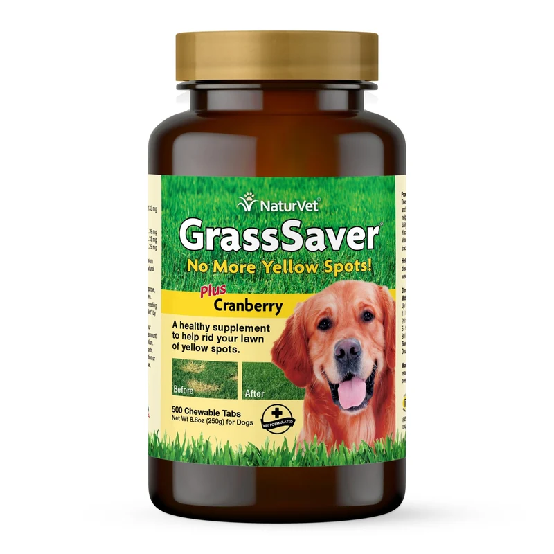 NaturVet GrassSaver – Supplément pour Chiens – Pelouse Verte et Santé Digestive – 500 Comprimés