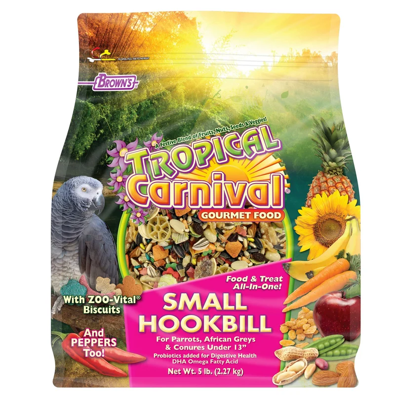 F.M. Brown's Tropical Carnival Alimentation Gourmet pour Perroquets et Gris d'Afrique – 5 livres