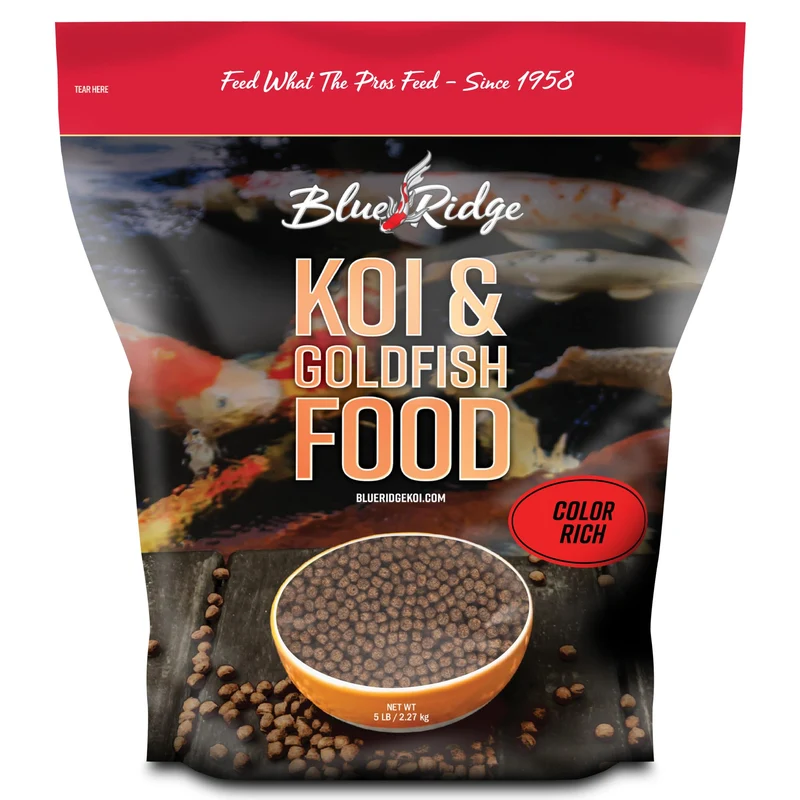 Blue Ridge Koi Aliments 5 lb – Formule Color Growth pour Koi et Goldfish, Boulettes Flottantes pour Bassin