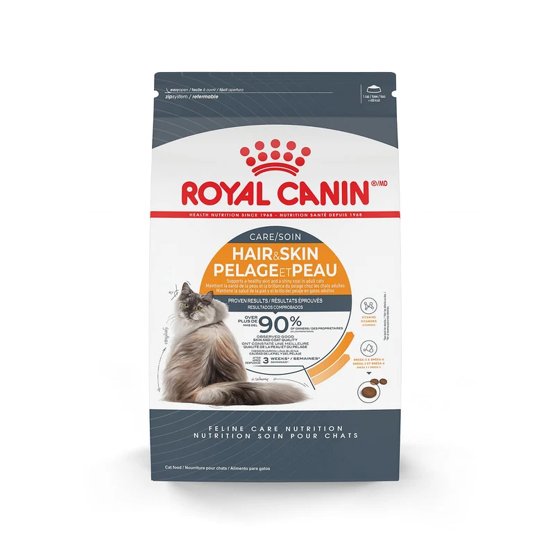 ROYAL CANIN Soin du pelage et de la peau pour chat adulte – Croquettes sèches, 1,36 kg (3 lb)