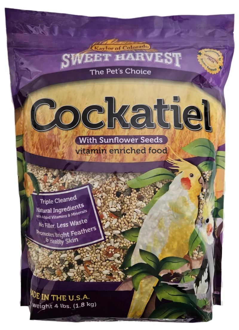 Sweet Harvest – Nourriture pour calopsittes avec graines de tournesol, sachet de 4 livres – Mélange de graines premium