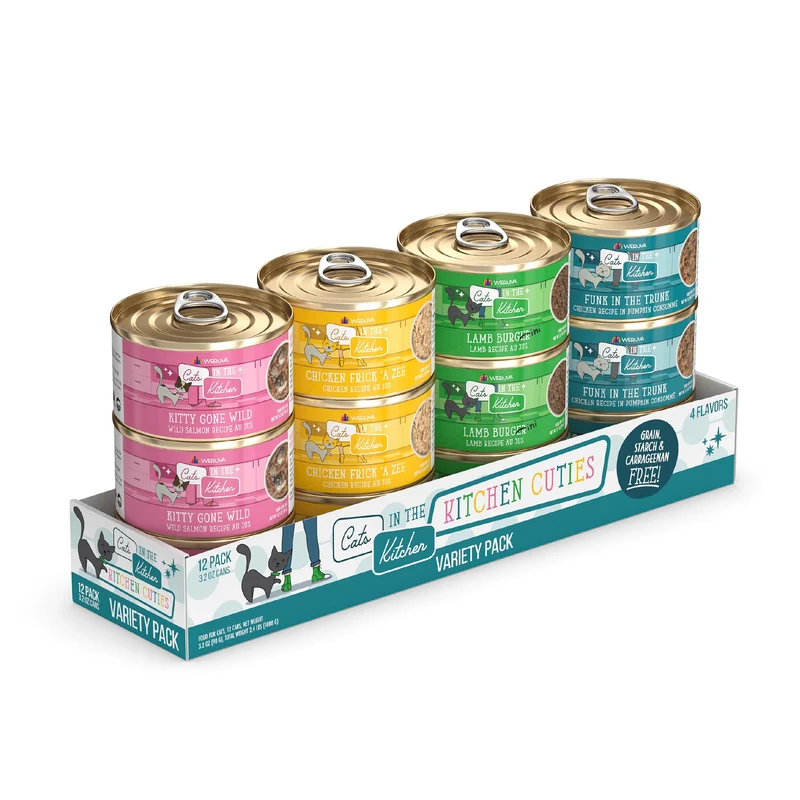 Weruva – Chats dans la Cuisine : Variété Délices pour Chats, Boîtes Humides de 3,2 oz, Pack de 12
