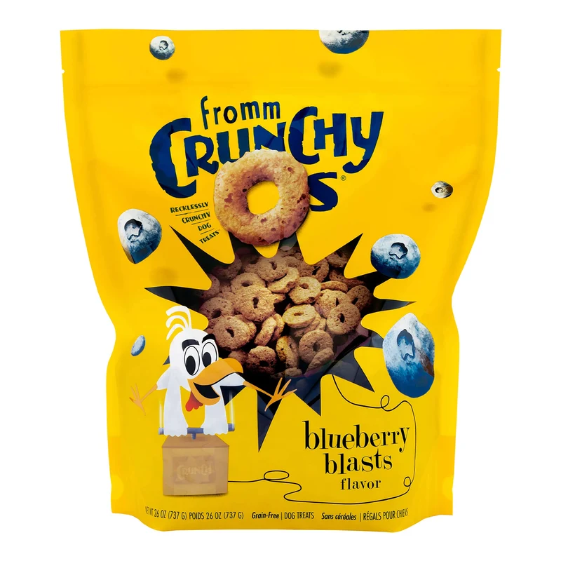Fromm Crunchy Os Myrtilles – Friandises pour Chiens Croquantes Premium – Recette au Poulet – 26 oz