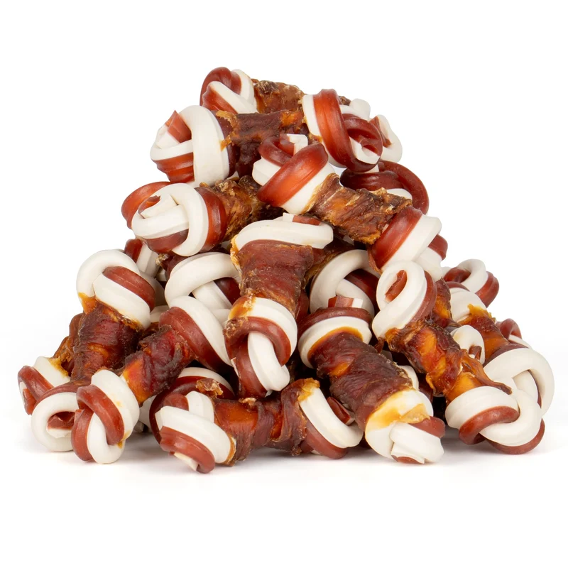 MON2SUN friandises chien sans cuir – canard et légumes, os mini noué pour petits chiens, 21,2 onces (environ 600 g)
