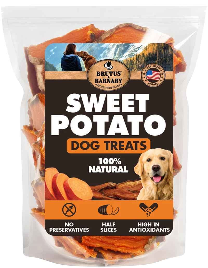 BRUTUS & BARNABY Friandises Patate Douce pour Chien – Digestion Douce, États‑Unis, Hypoallergéniques