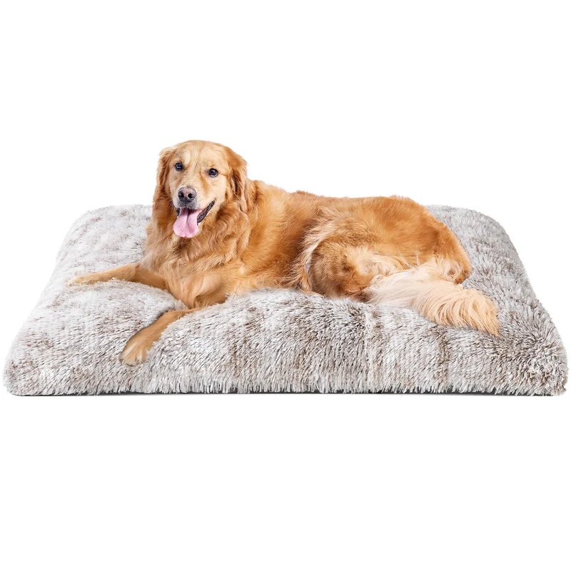EHEYCIGA Lit-Nid Doux pour Chien XXL – Fourrure Fausse, Antidérapant, Lavable, Marron