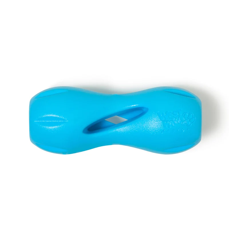 West Paw Qwizl — Jouet puzzle Zogoflex pour chien — Stimulation mentale et distribution de friandises — Fabriqué aux États‑Unis — Petit — Aqua