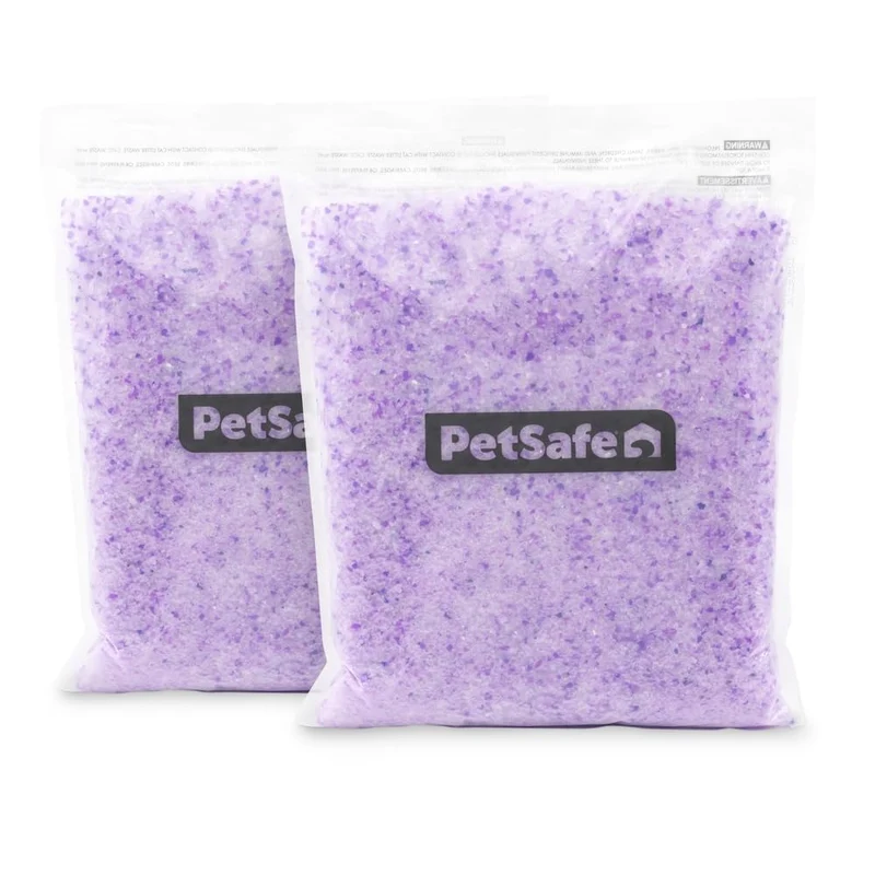 PetSafe ScoopFree Premium Litière Cristaux Lavande – Recharge 2x4,3 lb, Bac Réutilisable