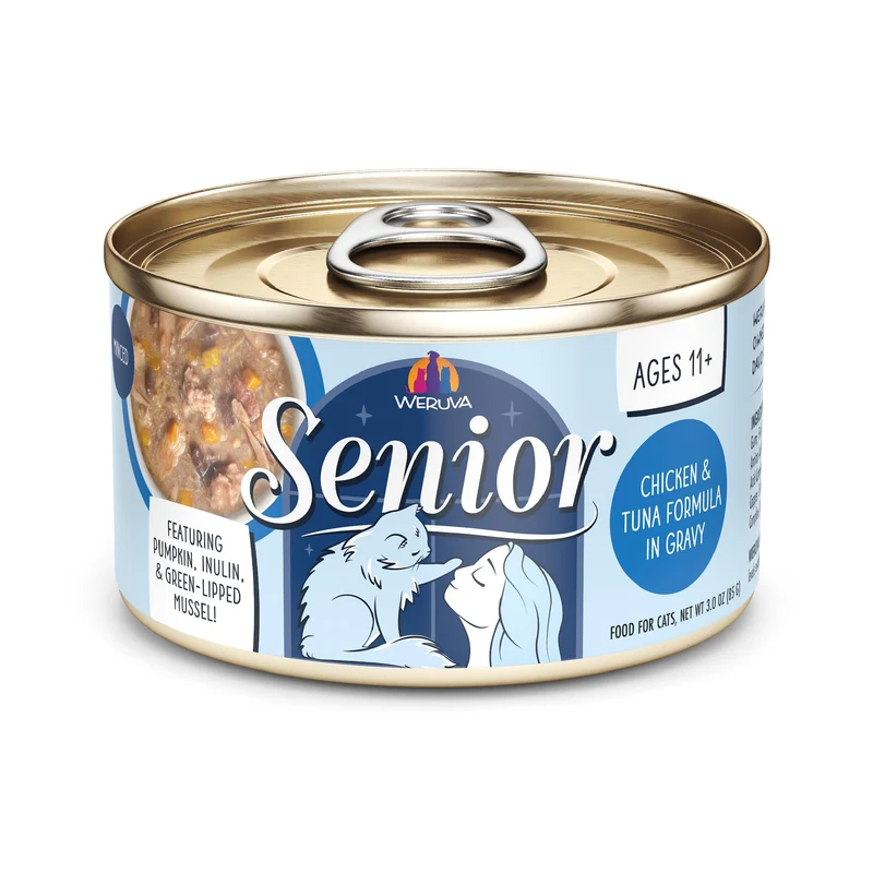 Weruva Senior Chat – Poulet et Thon en Sauce, Boîtes de 3oz, Lot de 12
