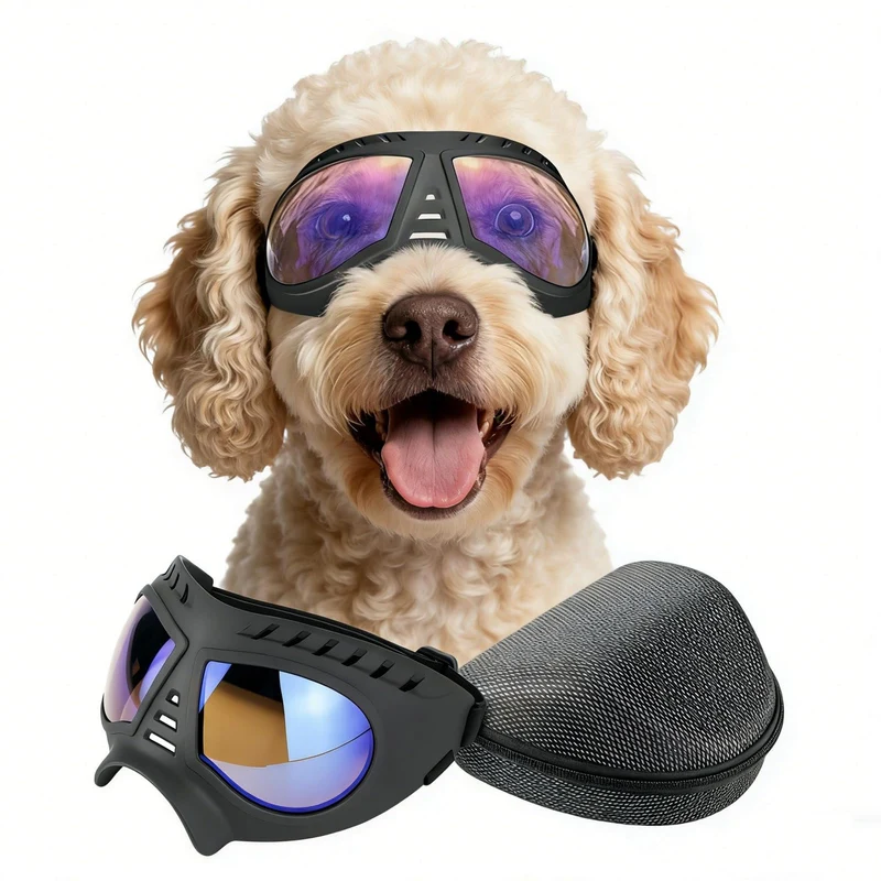 NAMSAN Lunettes Claires pour Grands Chiens – Protection UV, Anti-brouillard, Ajustables