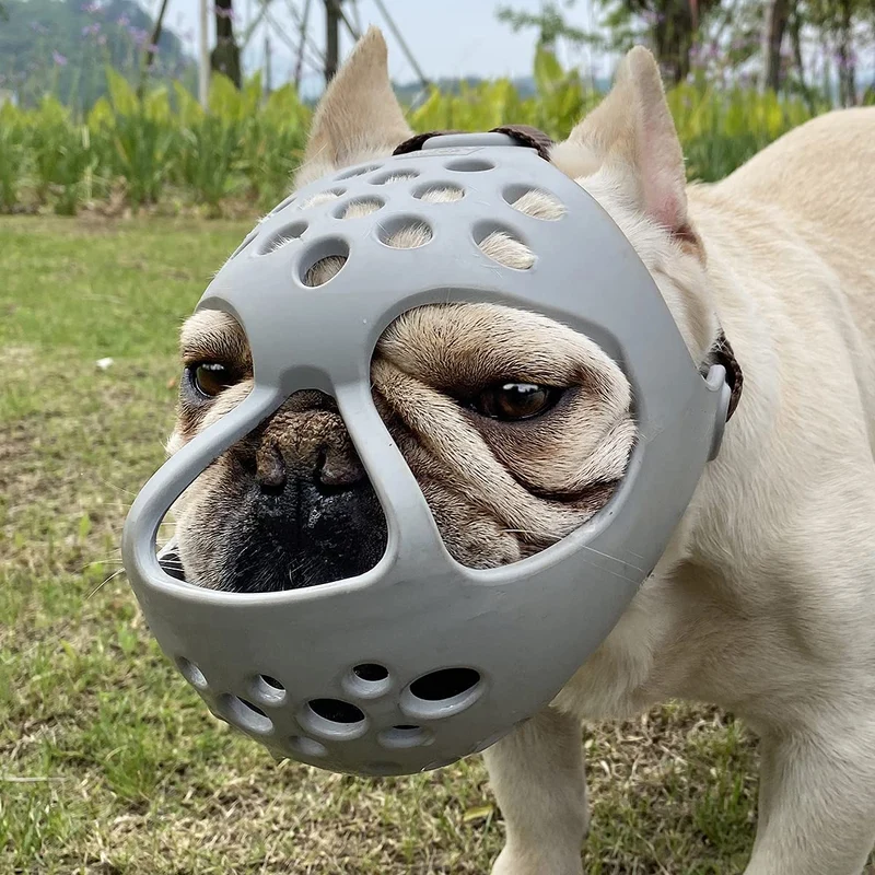 BARKLESS Muzzle Court Museau Silicone Doux – Bouledogue Français, Shih Tzu et Pug | Confort, Ventilation et Grooming