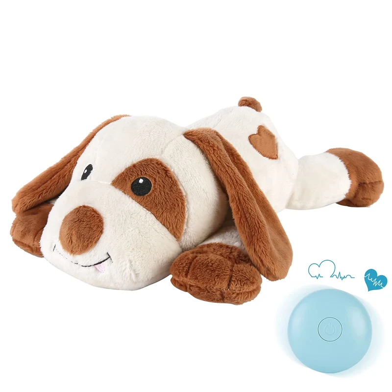 WEOK Doudou Cœur Battant pour Chiots et Chats – Apaise l’Anxiété et Favorise le Sommeil