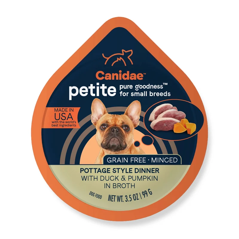 Canidae Pure Petite – Pâté humide sans céréales pour petits chiens (canard & citrouille), 3,5 oz – lot de 12