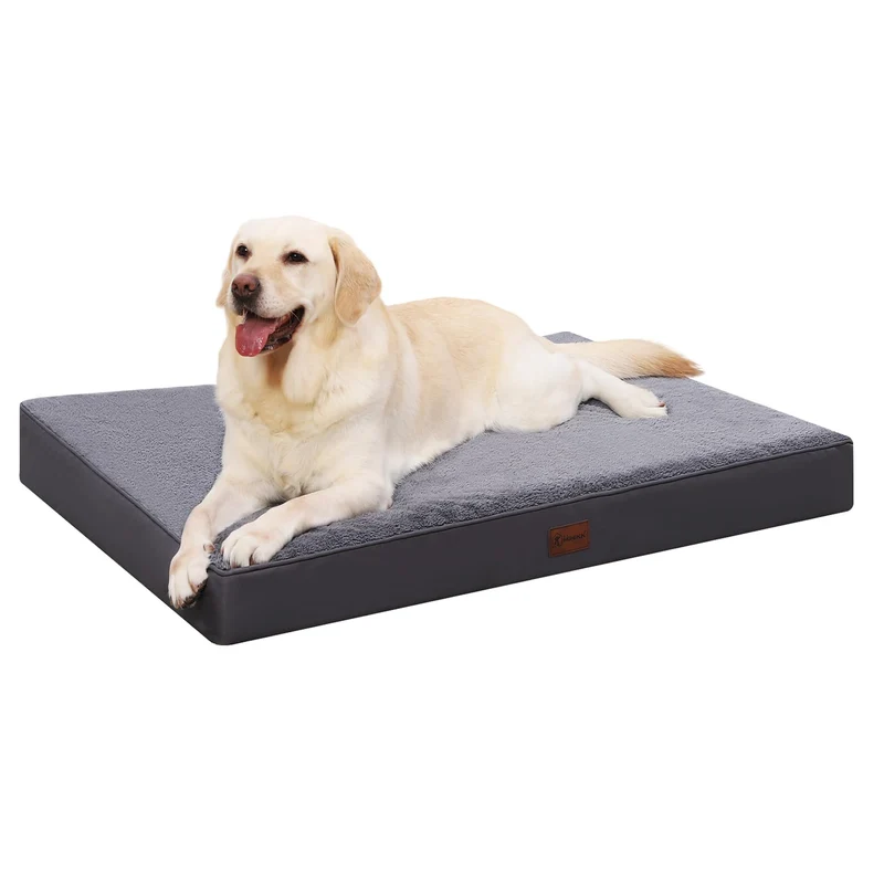 MIHIKK Lit Chien Orthopédique Imperméable 35x22 pouces Gris