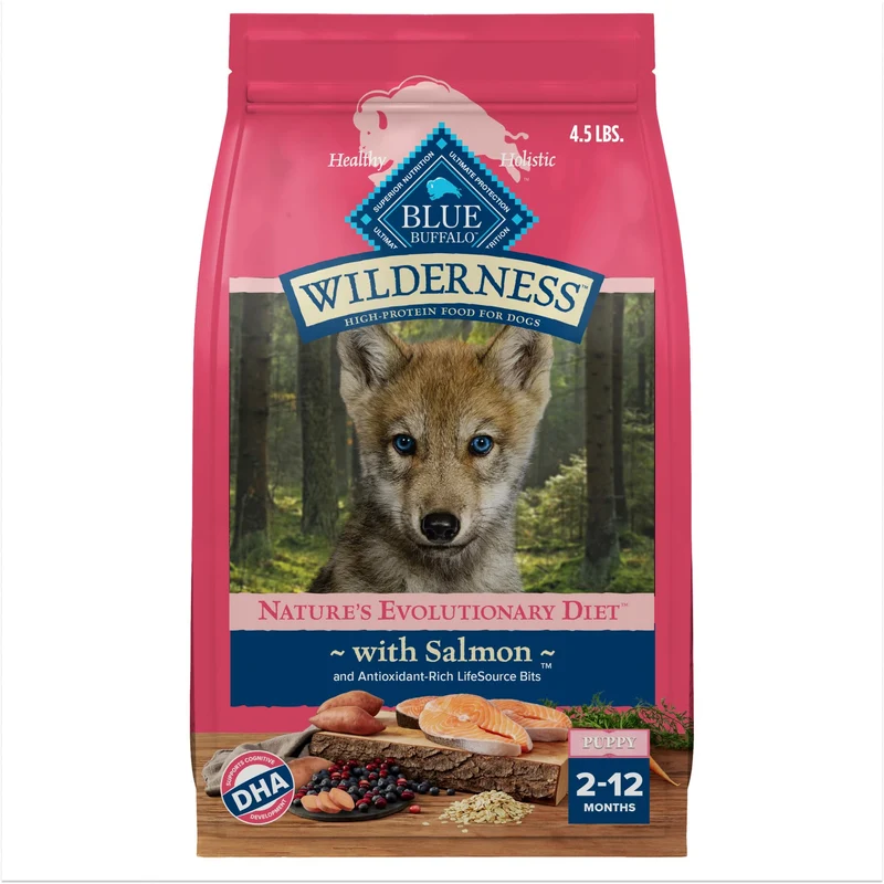 Blue Buffalo Wilderness Chiots — Croquettes au Saumon, Protéines Élevées, 4,5 lb