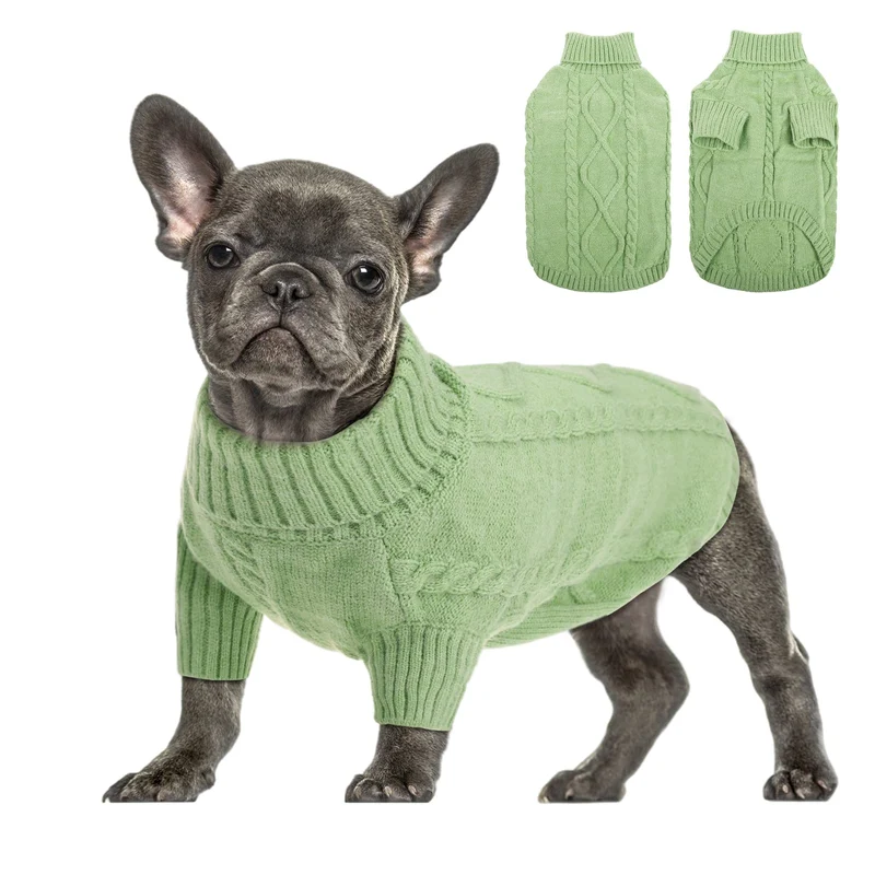 Queenmore Pull-over Chien Petit – Maille épaisse et Col roulé | Vêtement hivernal pour Chihuahua, Bulldog, Teckel, Pug, Yorkie