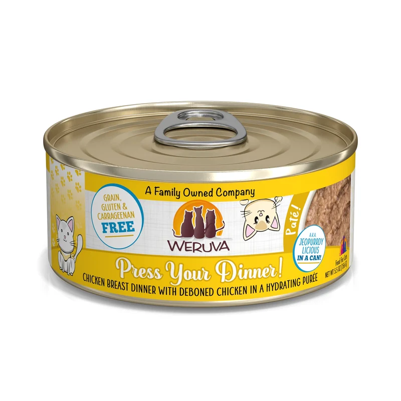 Weruva Classic Chat Pâté – Pressez Votre Dîner au Poulet, Boîte 5,5 oz (Pack de 8)