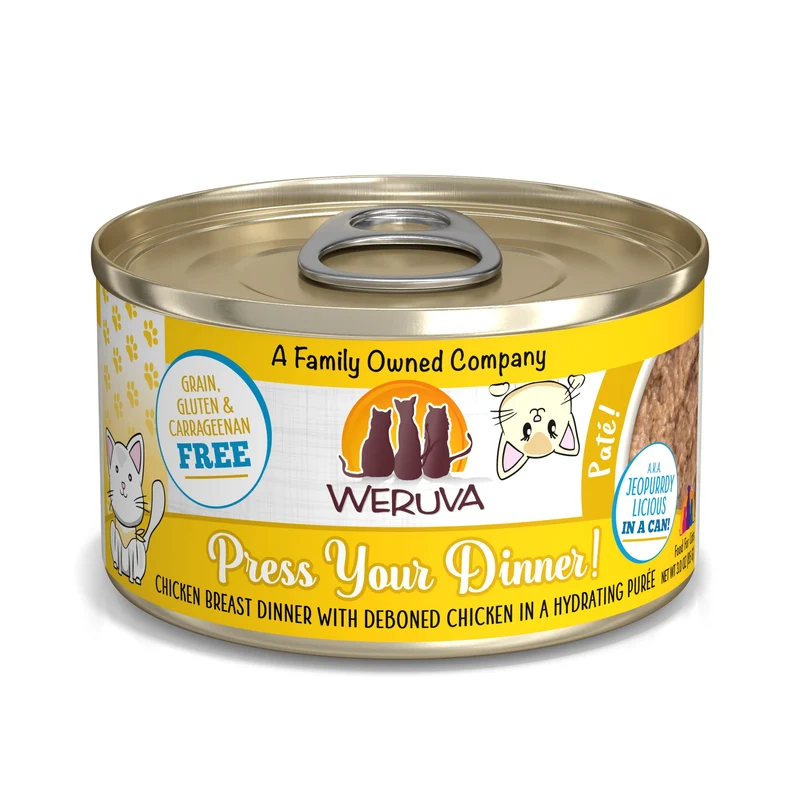 Weruva Classic Cat Paté – Press Your Dinner au Poulet, Boîte de 3 oz (Pack de 12)