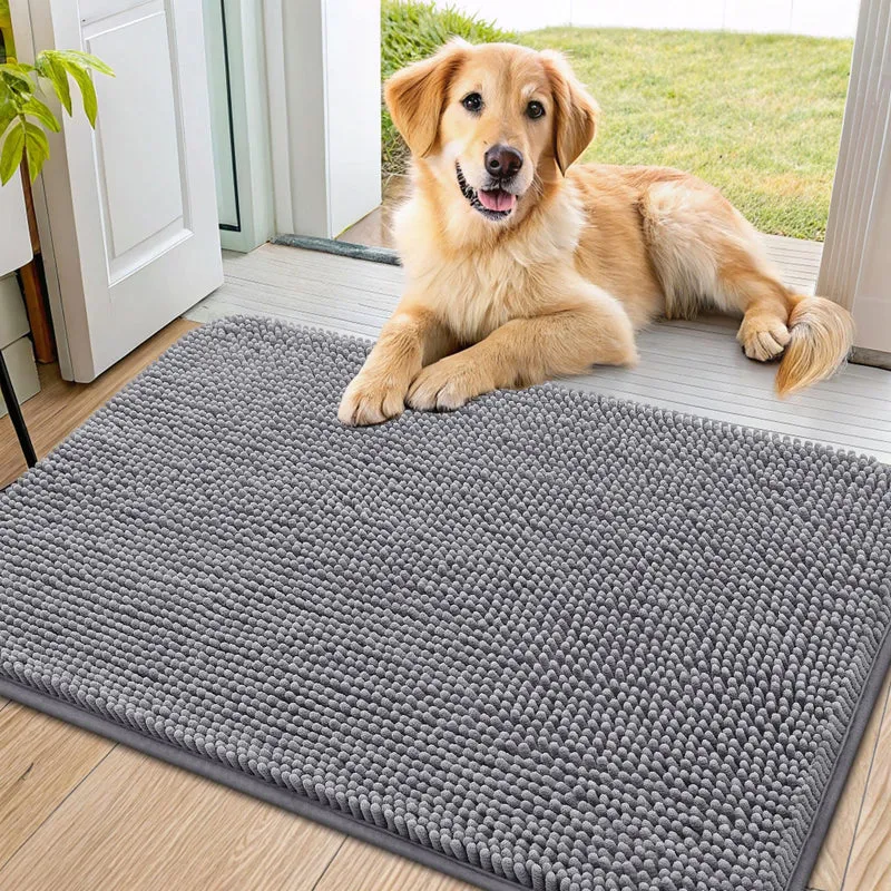 Smiry Tapis d'entrée pour chiens 36x24 cm — Absorbant, Anti-dérapant, Lavable