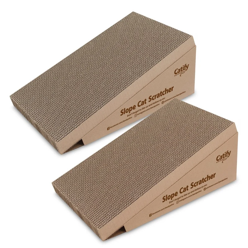 Best Pet Supplies Catify Grattoirs en Carton – Lot de 2, Formats Vertical et Rond, Protège-Meubles (19 x 9,5 po)