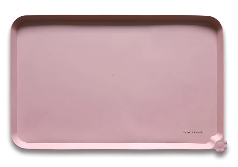 Hoki Found Tapis Alimentaire Silicone Anti-Glisse Rose – 22x14 cm, Lavable et Etanche
