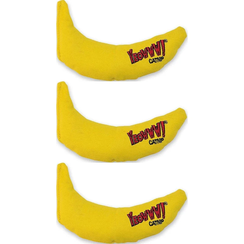 YEOWWW! Banane DuckyWorld – 3 pièces en cataire biologique, sans remplissage, fabriqué aux États‑Unis