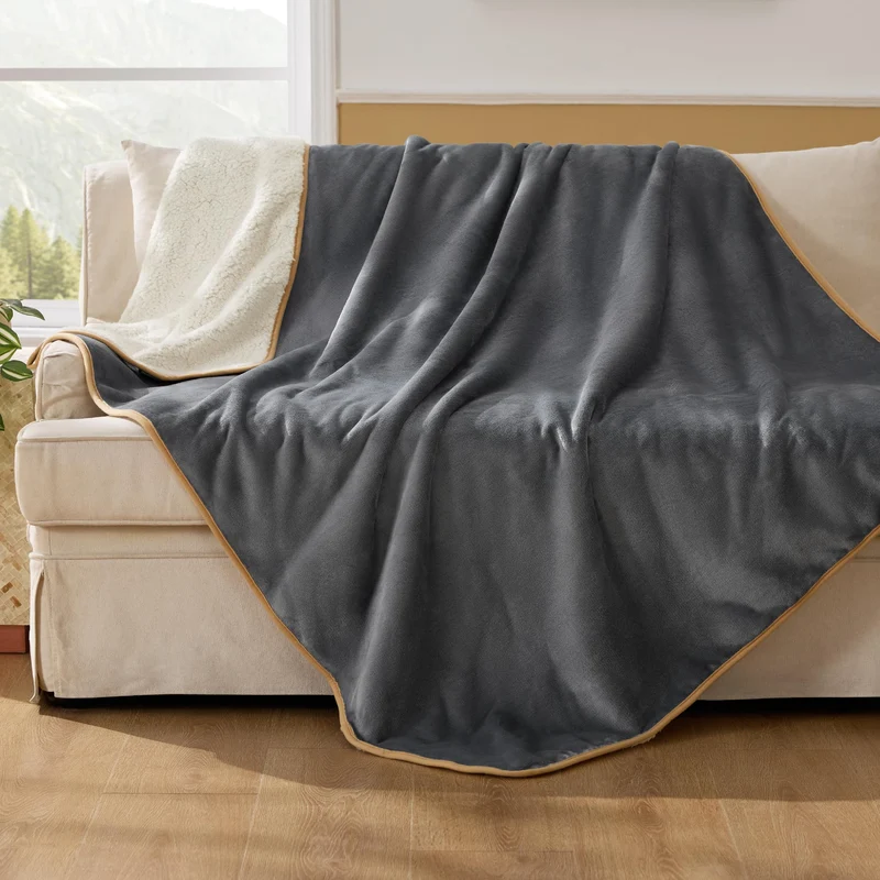 Bedsure Couverture Imperméable XL pour Chien 50x70 – Gris, Sherpa Doux et Flanelle Réversible