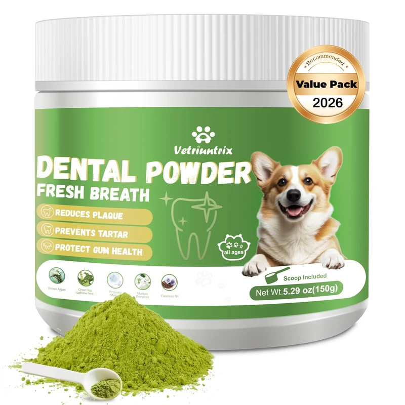 Vetriuntrix Poudre Dentaire pour Chien – Nettoyage Dentaire, Haleine Fraîche, 150 g