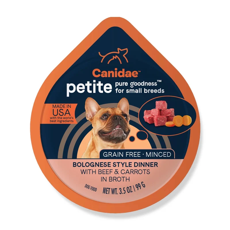 CANIDAE Pure Petite – Nourriture humide sans céréales pour petites races, bœuf et carottes, 3,5 onces, lot de 12