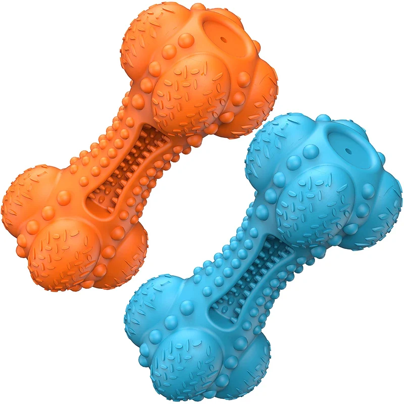 SCHITEC - Jouet Chien à Double Sifflets pour Grands Chiens - Mâche Durable et Brosse Dentaire
