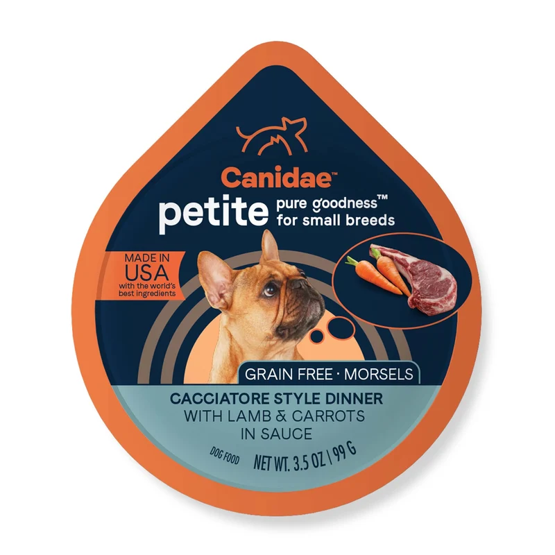 CANIDAE Pure Petite – Nourriture humide premium pour petits chiens, Agneau et Carottes, 3,5 oz, Boîte de 12, Sans céréales