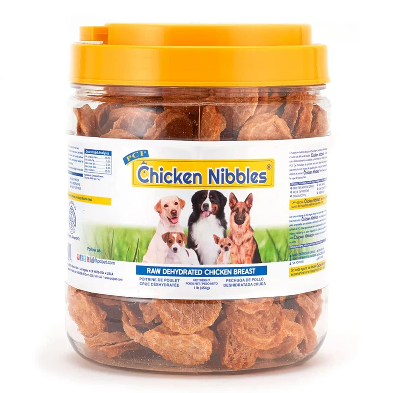 PCI Pet Center – Morceaux de poulet cru déshydraté pour chien, friandises 1 livre (CHK-101)