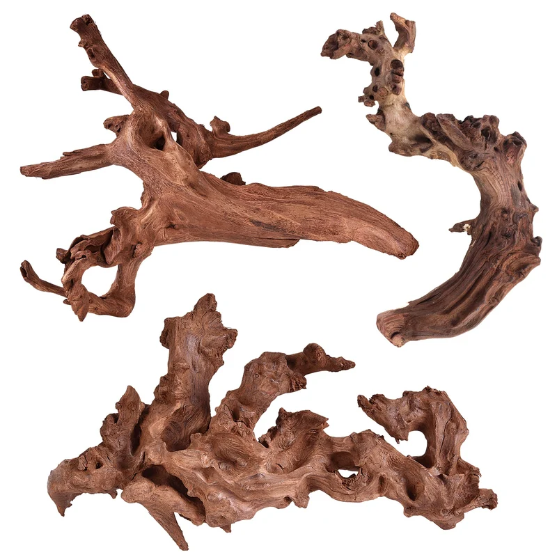 majoywoo Bois Flotté Coral Naturel pour Aquarium – Déco Branche 6-10 pouces, 3 Pièces