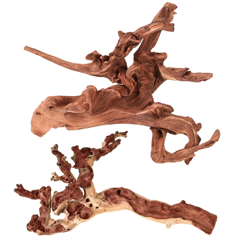 majoywoo Bois Flotté Naturel – 2 Pièces, Décor Aquarium et Terrarium 9–14 pouces