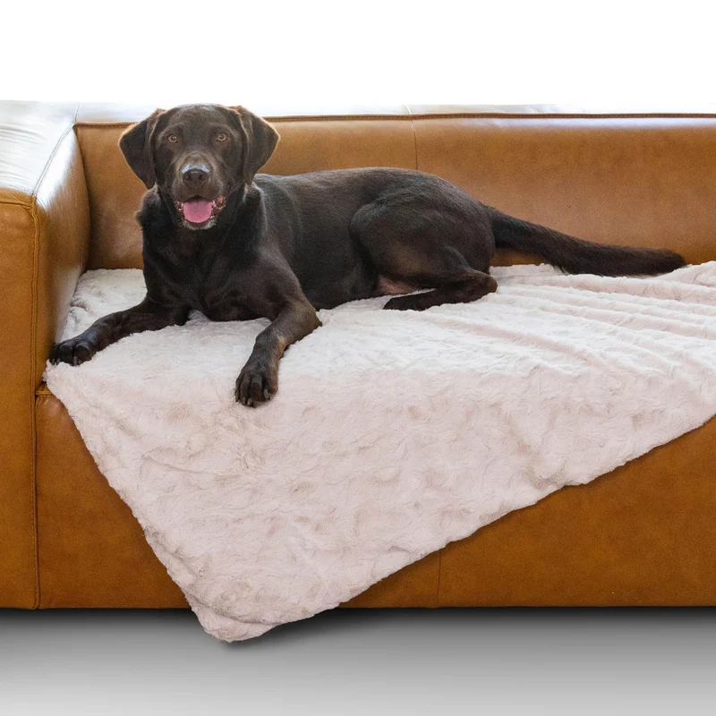 Best Friends by Sheri Calming Lux – Couverture apaisante en fausse fourrure pour chiens et chats, 40 x 50 pouces, Crème perle