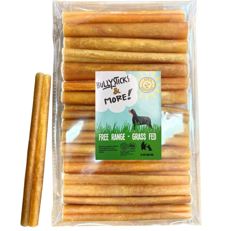BULLYSTICKS & MORE – Bâtons de Collagène de Boeuf pour Chiens, 6 Pouces (16 Pièces) – Sans Peau