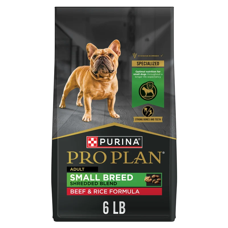 Purina Pro Plan Petite Race — Nourriture sèche pour petits chiens, mélange effilé boeuf et riz, probiotiques vivants garantis — sac 2,7 kg (6 lb)