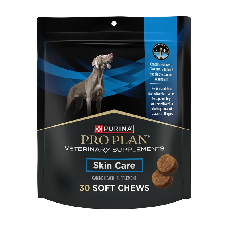 Purina Pro Plan Veterinary Supplements Skin Care – Compléments peau chien, oméga-3 EPA/DHA (30 sachets)