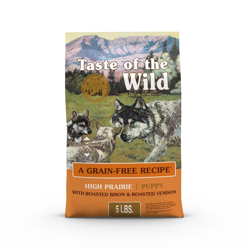 Taste of the Wild High Prairie Chiot — Recette Sans Céréales au Bison et Venaison Rôtis, Probiotiques et Protéines Élevées (5lb)