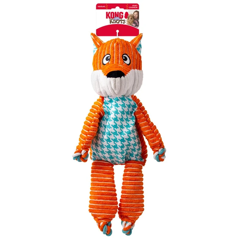 KONG Floppy Knots - Jouet durable sans bourrage pour chien extralarge (renard) avec sifflet et texture double
