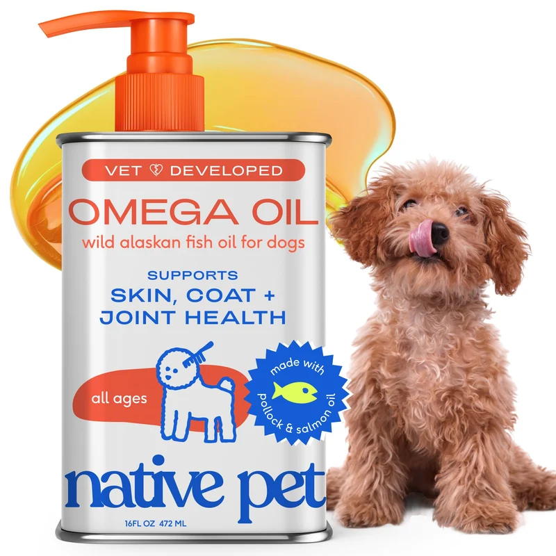 Native Pet Oméga-3 Huile de Saumon d’Alaska pour Chiens et Chats – Peau, Pelage & Articulations