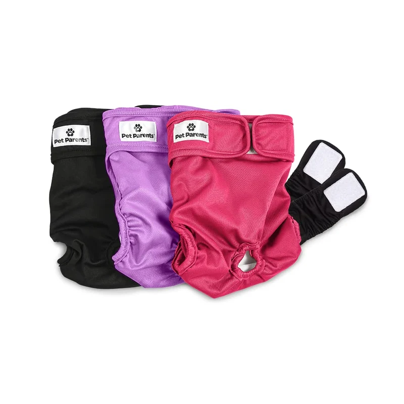 Pet Parents® Couches Lavables pour Chien (3 Pack) + Extendrs – Femelle Moyenne (Princesse)