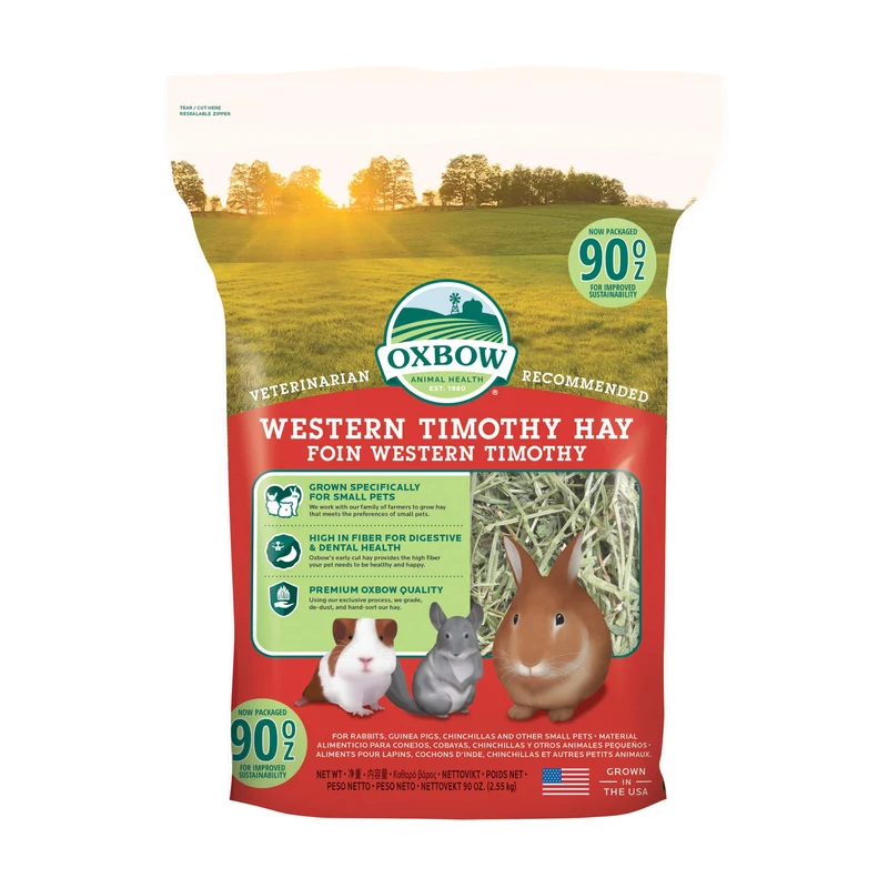 Oxbow Foin Western Timothy – Foin Naturel pour Lapins et Petits Animaux | Sac 90 oz