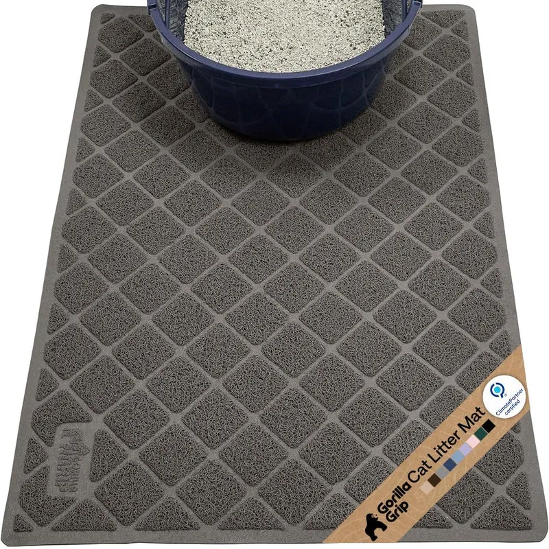 GORILLA GRIP Tapis Litière Original – Étanche, 30x20 pouces, Gris Foncé – Anti-débordement et Facile à Nettoyer