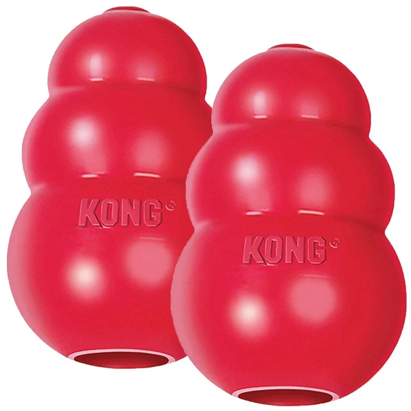 HDP Kong Classic – Lot de 2, Taille L, Jouet chien en caoutchouc naturel